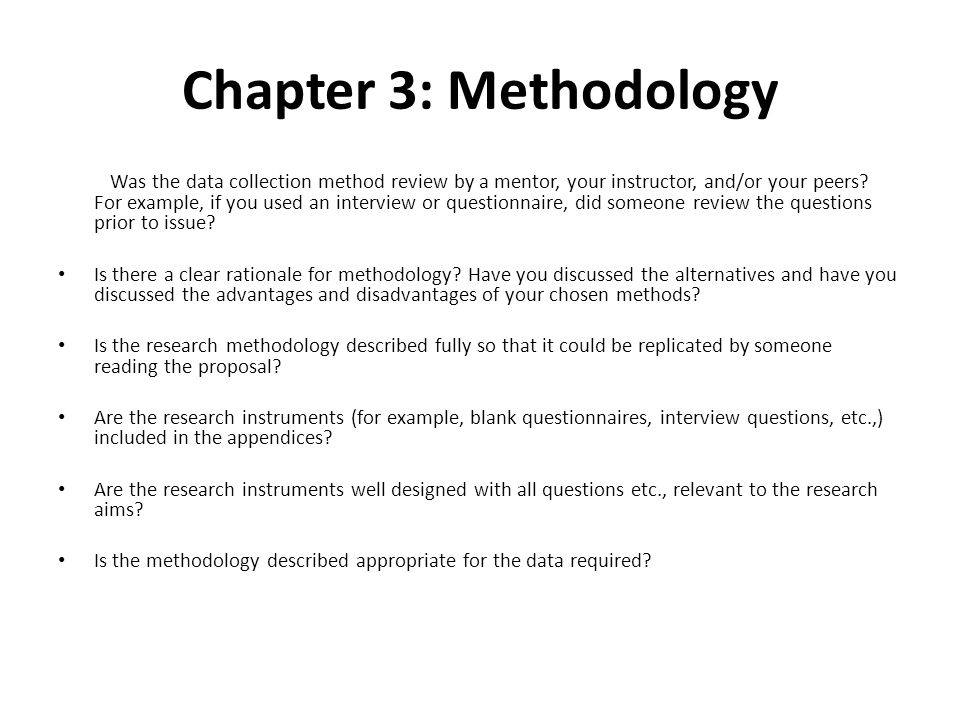WRITING CHAPTER 3: THE METHODOLOGY